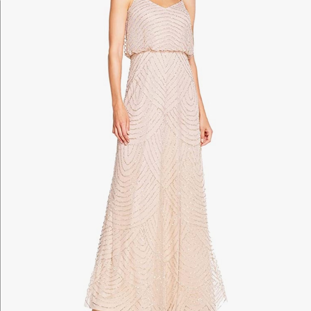Adrianna Papell Beaded Blush Dress